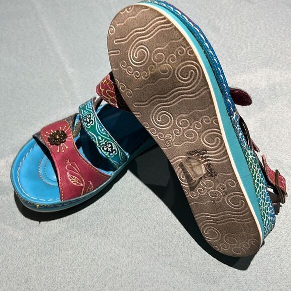 L’ARTISTE by Spring Step leather sandals with multiple straps Size 37 B32 - Picture 11 of 11